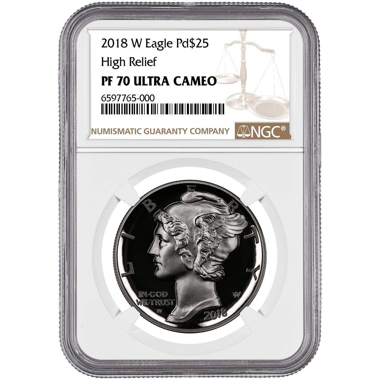 2018 $25 Palladium Eagle NGC PF70 UCAM