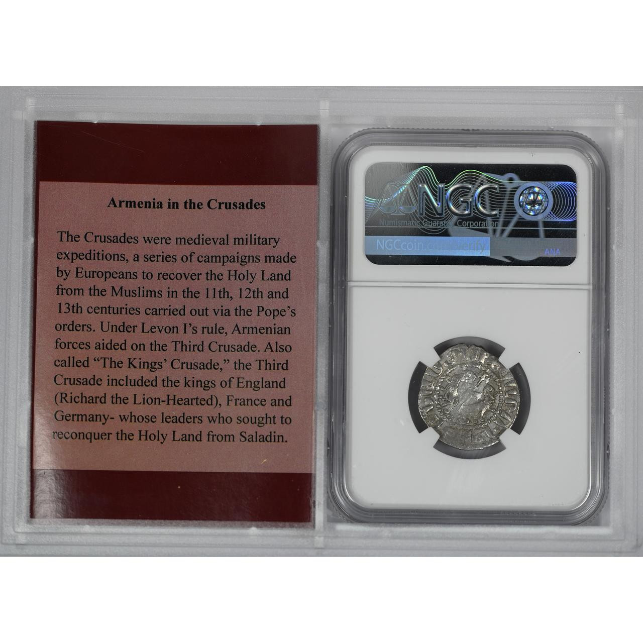 アルメニア　1198-1219年　1TRAM  NGC  MS61 Levon I, AD 1198-1219 ARMENIA AR Tram NGC VF