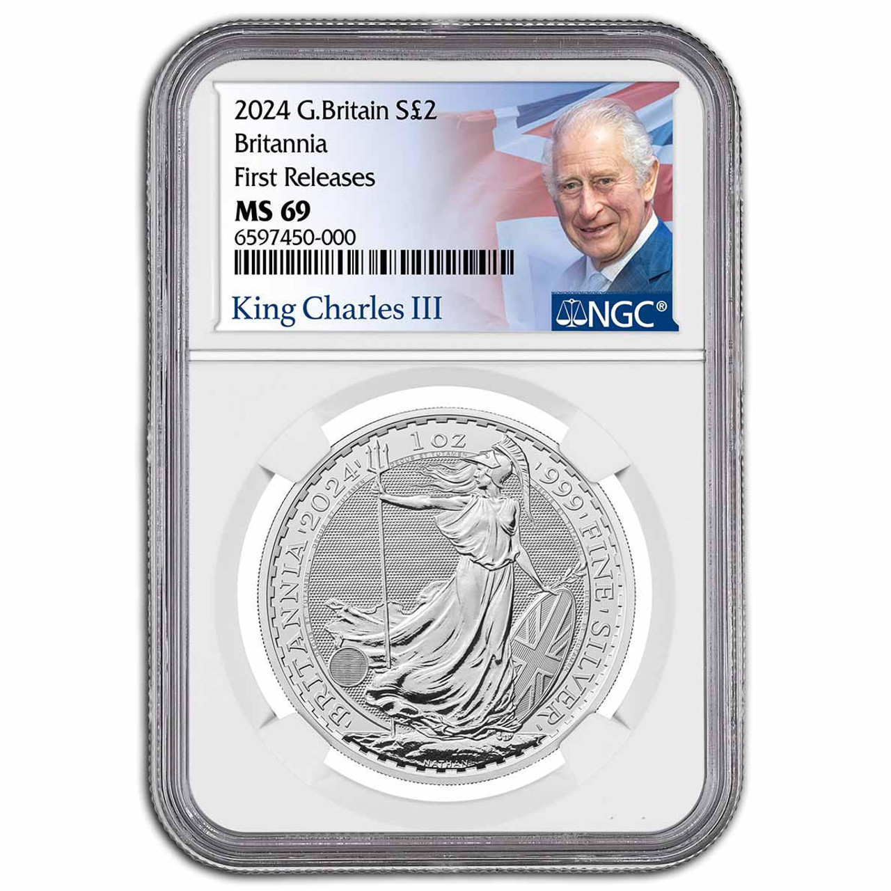 2024 2£ 1 oz King Silver Britannia NGC MS69 - First Releases