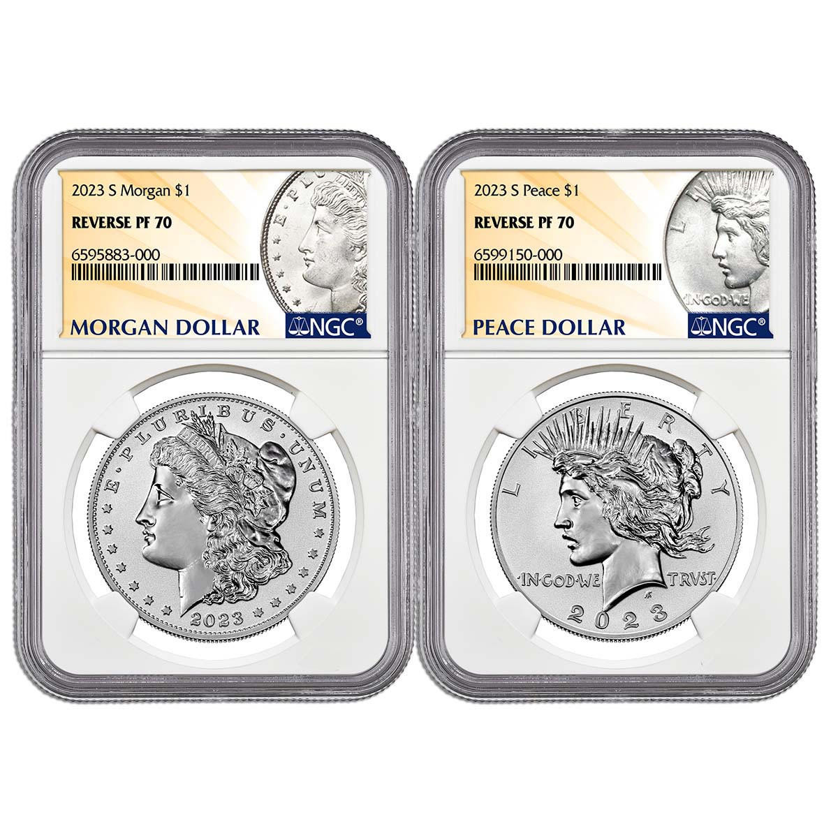★最高鑑定品　PF70リバースプルーフNGC　2023年 バッファロー 銀貨 2023-S Reverse Proof Morgan & Peace Dollar NGC rev PF70