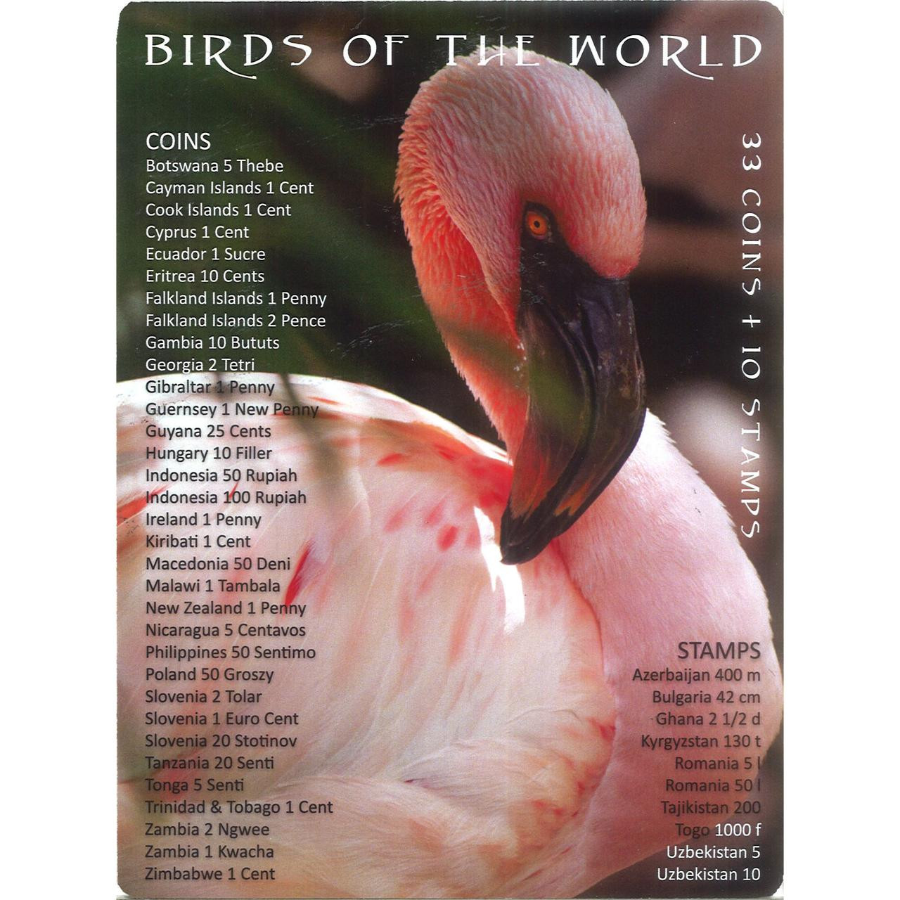 Bird Coins of the World: A Set of 33 Coins and 10 Stamps