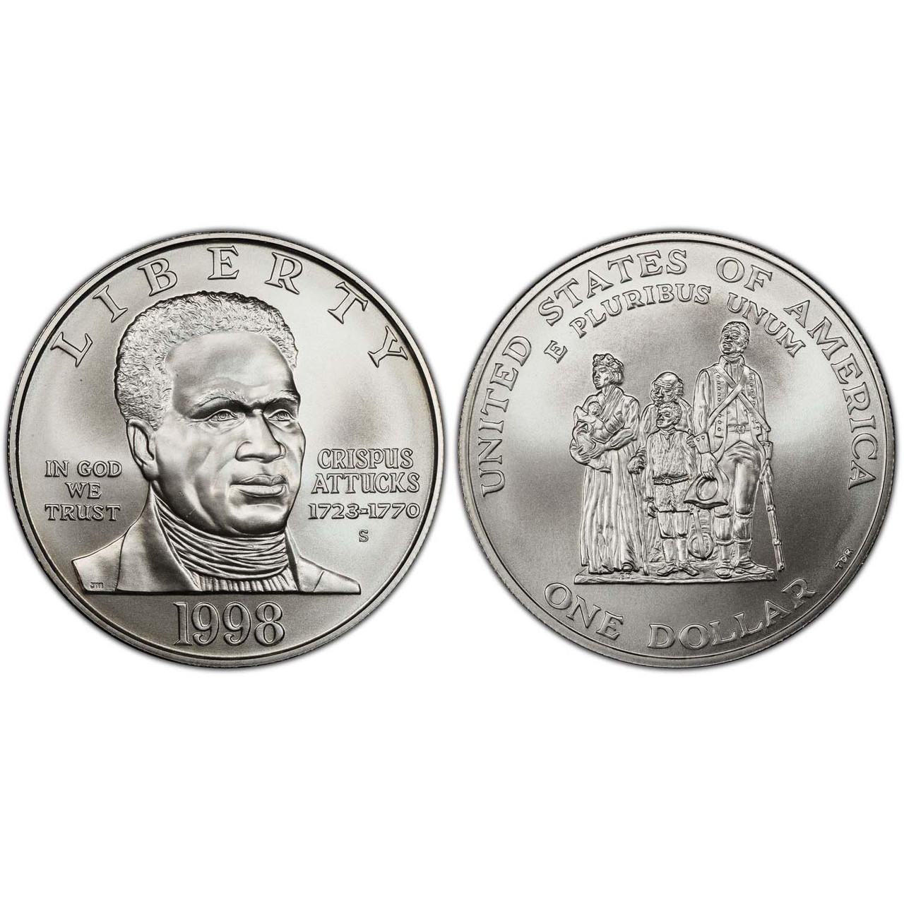 Buy 1998 Crispus Attucks Dollar Brilliant Uncirculated online at