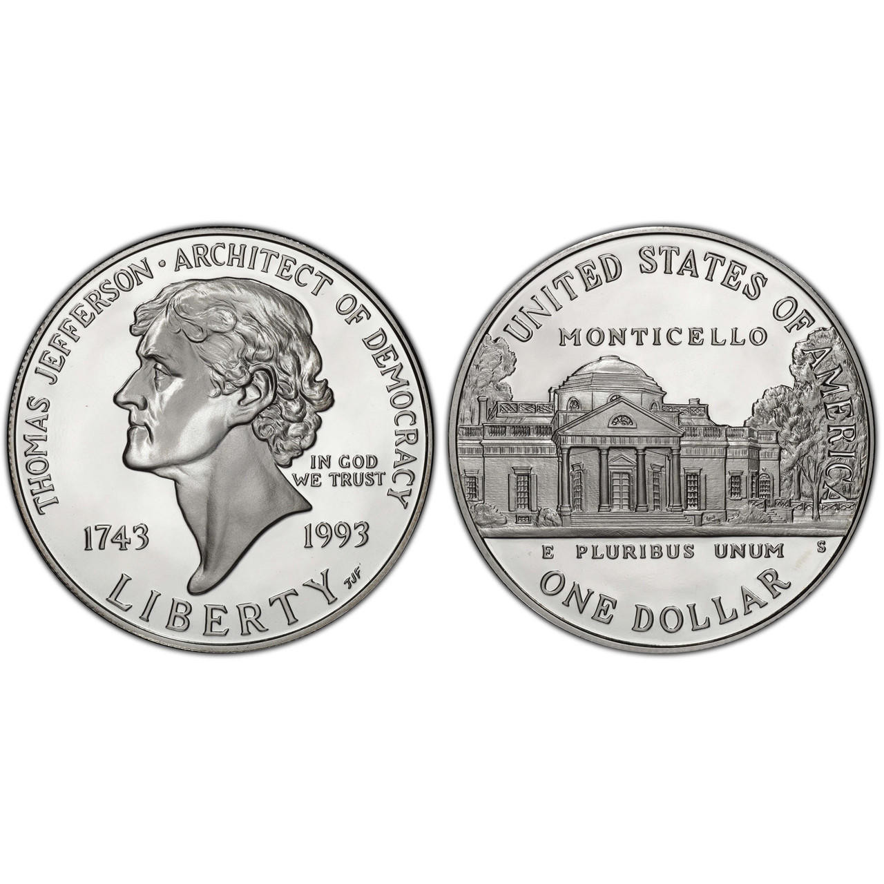 Buy 1993 Jefferson Dollar GEM Proof online at Bullion Shark.
