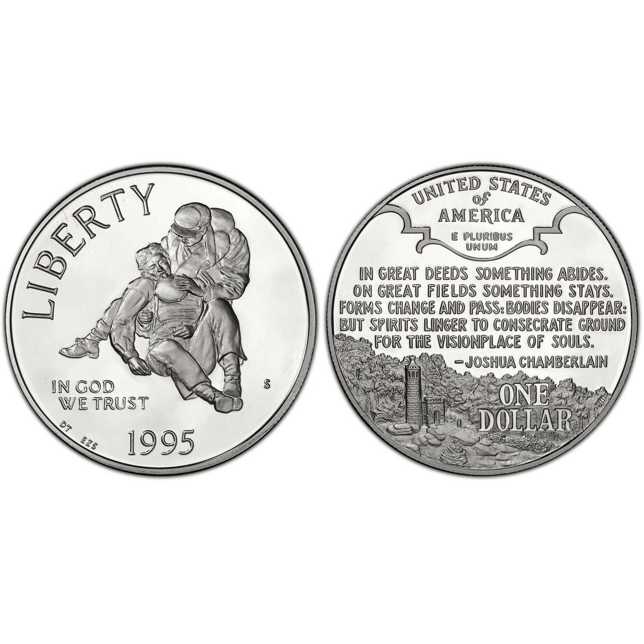 Buy 1995 Civil War Dollar GEM Proof online at Bullion Shark.