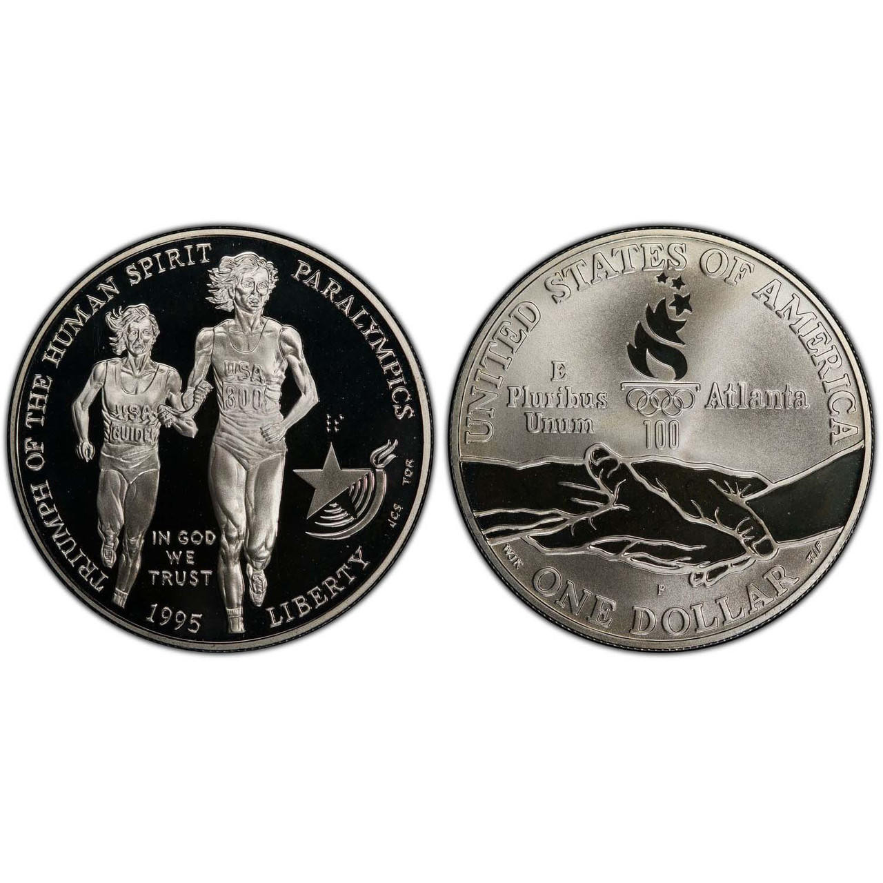 Buy 1995 Paralympic Blind Runner Dollar GEM Proof online at