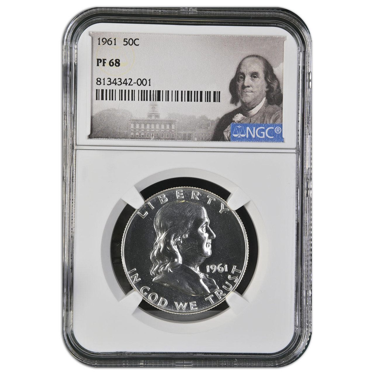 1961 Proof Franklin Half Dollar NGC PF68 - Exclusive Label