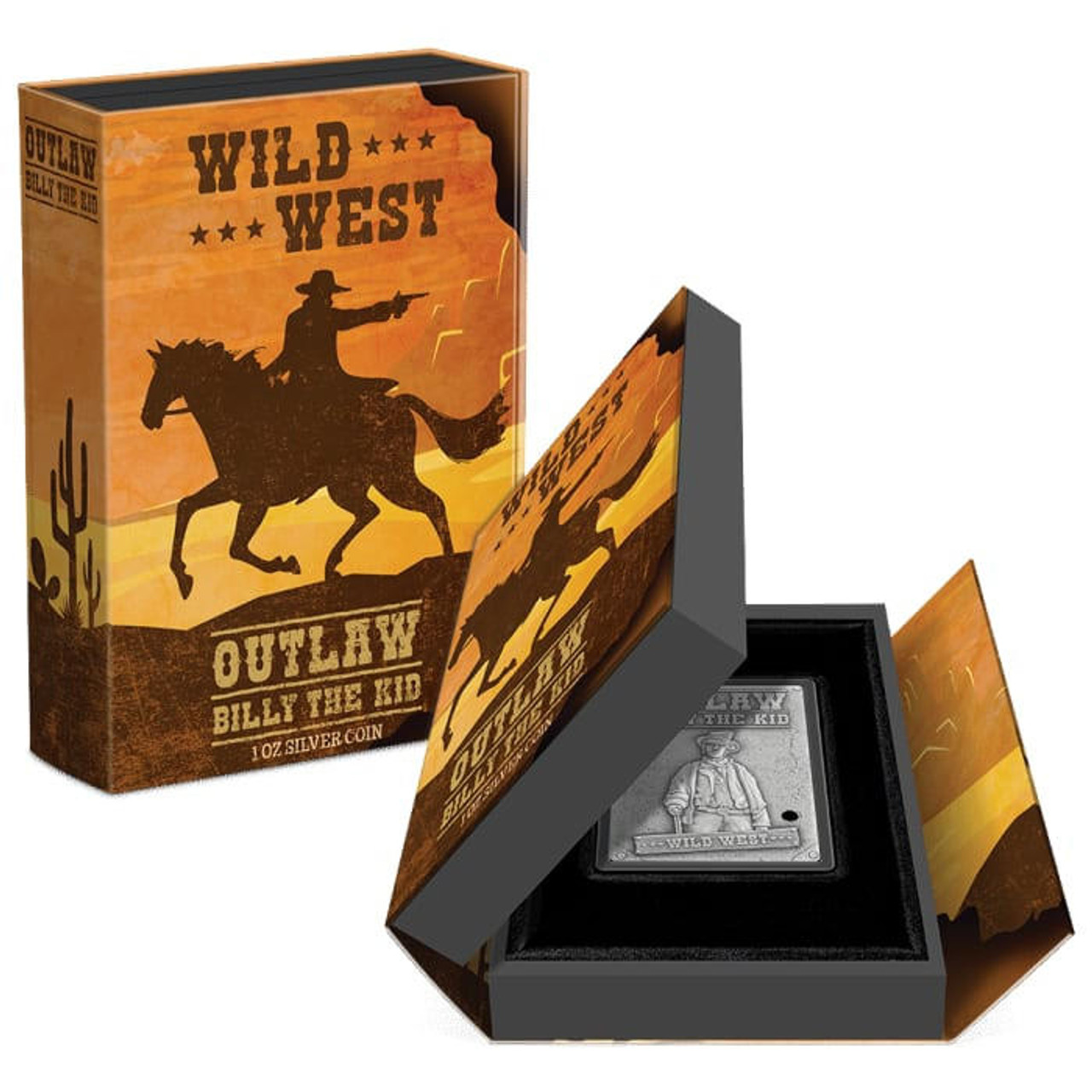 2023 1oz Niue Wild West - Billy The Kid .999 Silver Antiqued