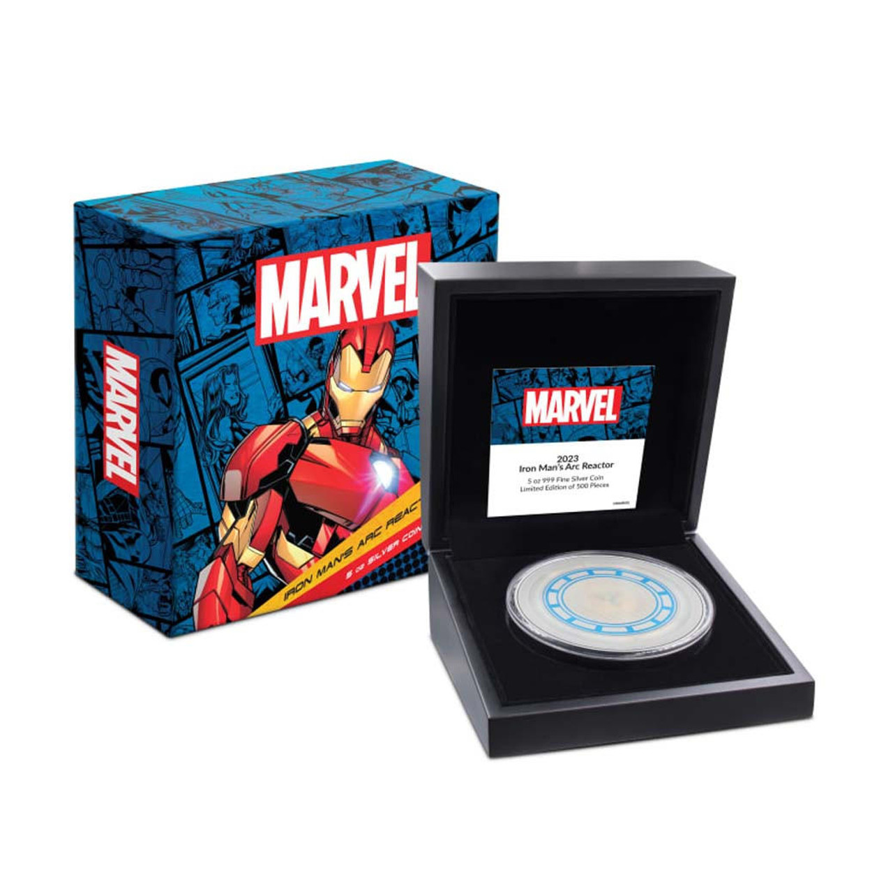 2023 5oz Niue Iron Man's Arc Reactor 999 SLV Proof Coin