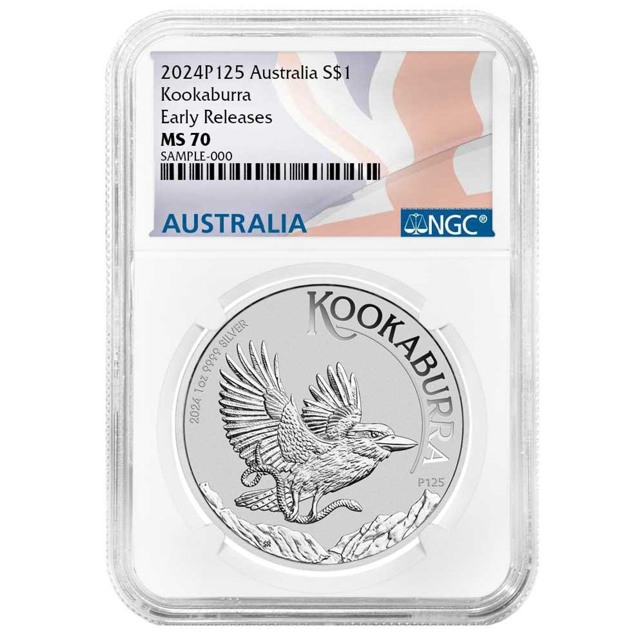 2024 $1 Australian Silver Kookaburra 1 oz NGC MS70 ER Australian 