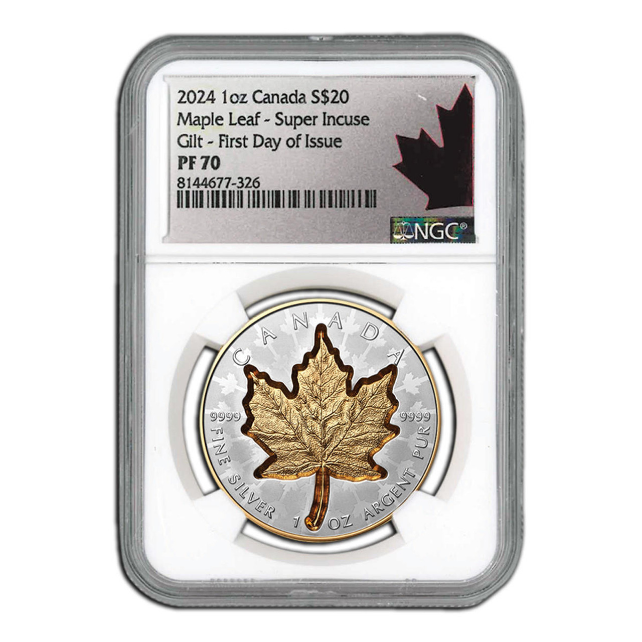 2024 1 oz Silver Super Incuse Maple Leaf NGC PF70 FDI