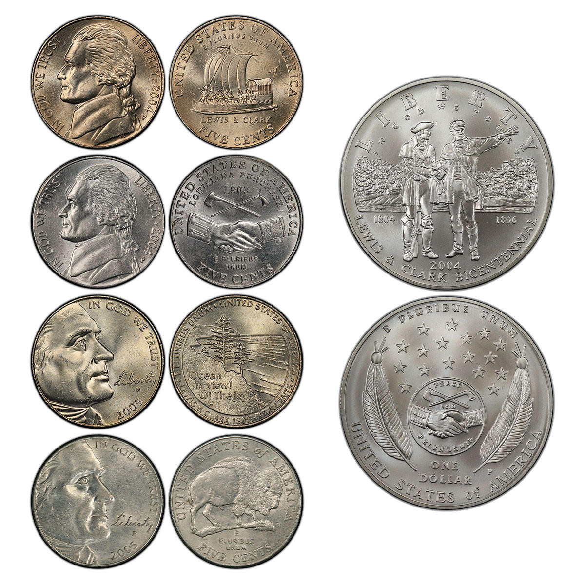 Westward Journey Nickel Series with Lewis & Clark Silver Dollar