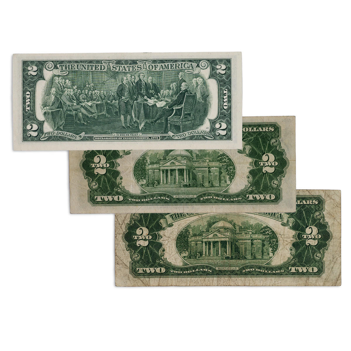 $2 Bill 20th Century Type Collection - 3pc Set
