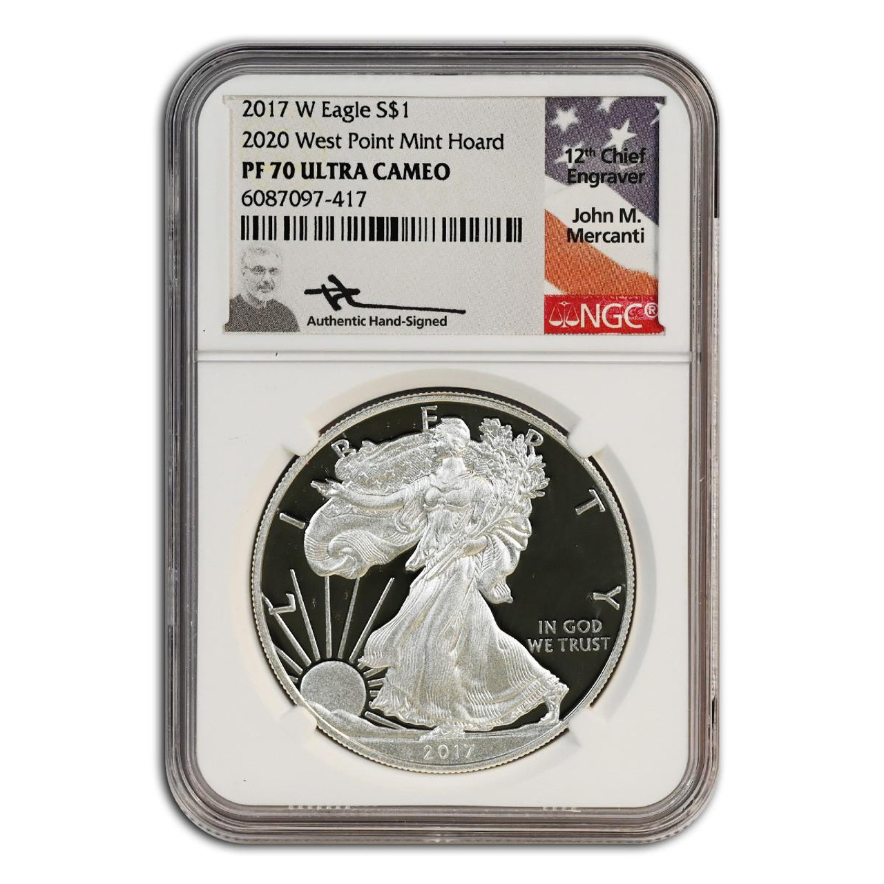 銀貨 Struck at West Point Mint 2021 MS70 2021 West Point Mint ASE PCGS MS70 Coin FS Silver Eagle