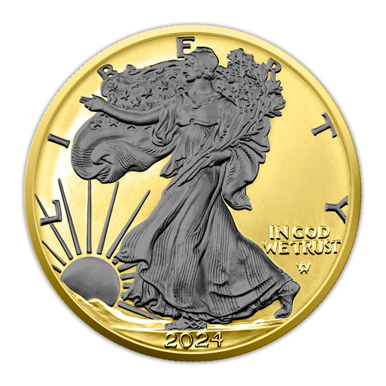 Buy 2024 Silver Eagle Reverse Black Ruthenium & Gold Online