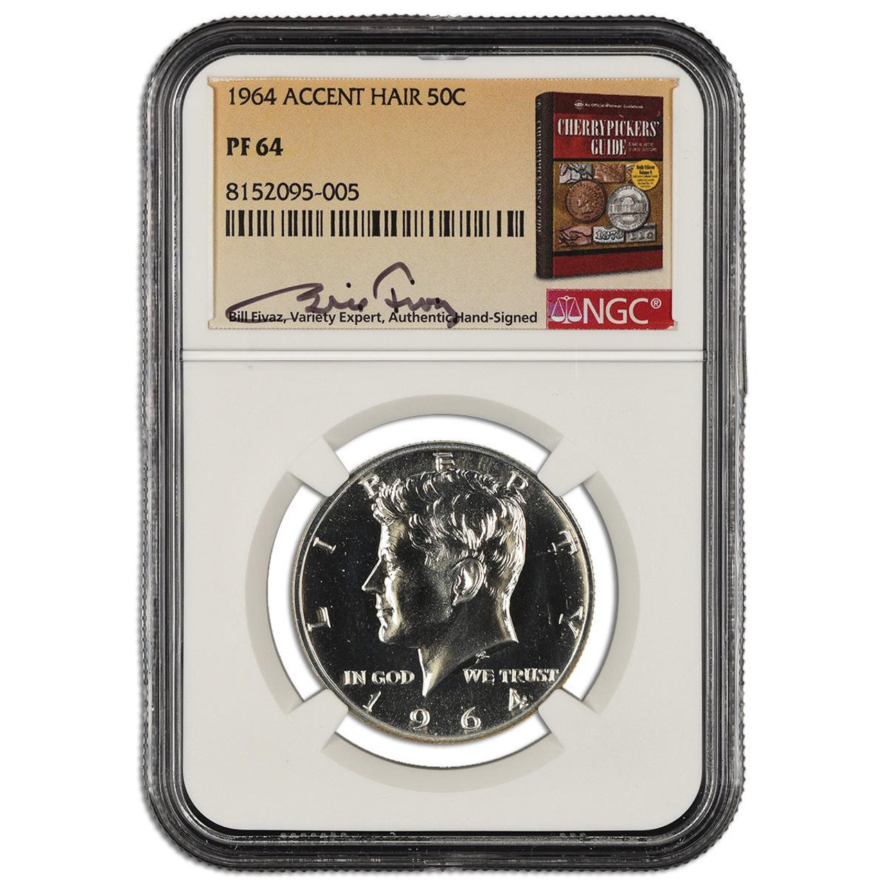 アメリカ　コイン　1964 プルーフ　ACCENTED HAIR 1964 50C Accented Hair, DCAM (Proof) Kennedy Half Dollar