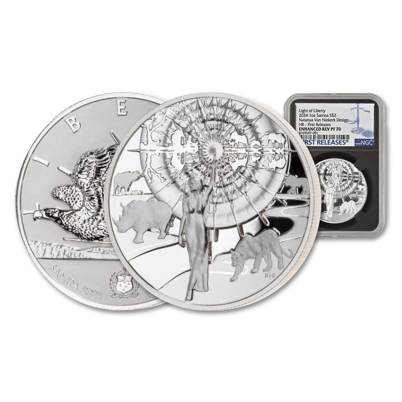 2024 Samoa $2 1-oz Silver Light of Liberty Natanya Van