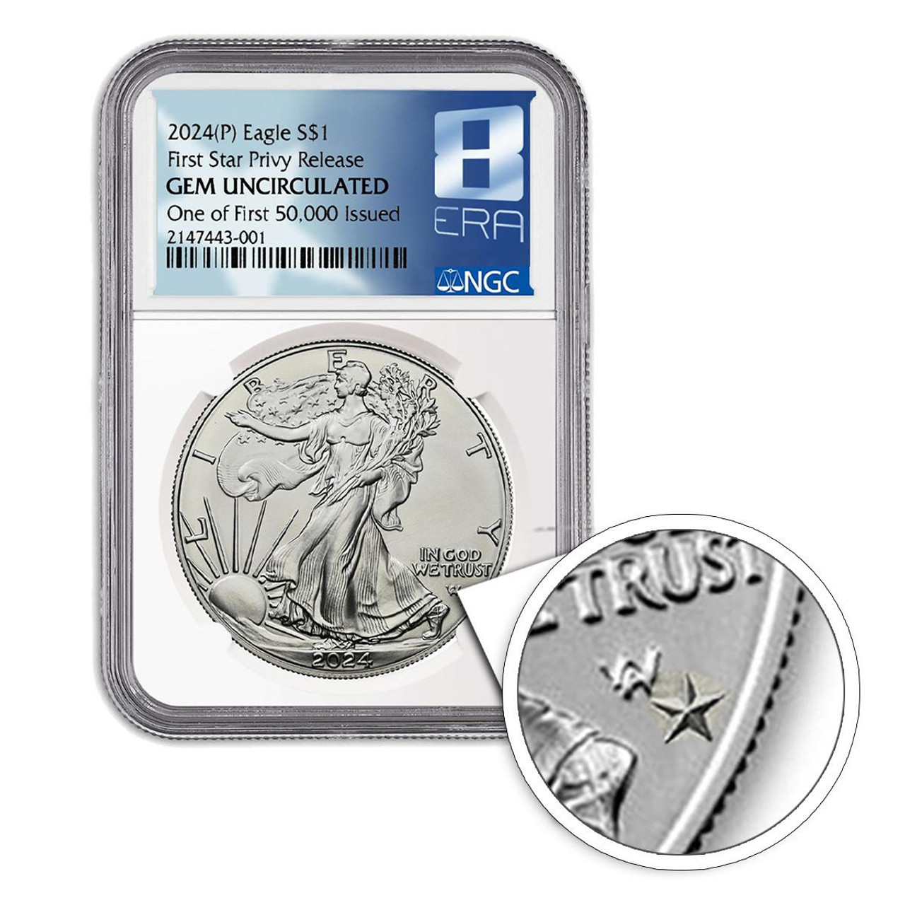2024年　イーグル銀貨 FIRST STRIKE STAR privy sus24asepstarprivypcgsms70fs-1