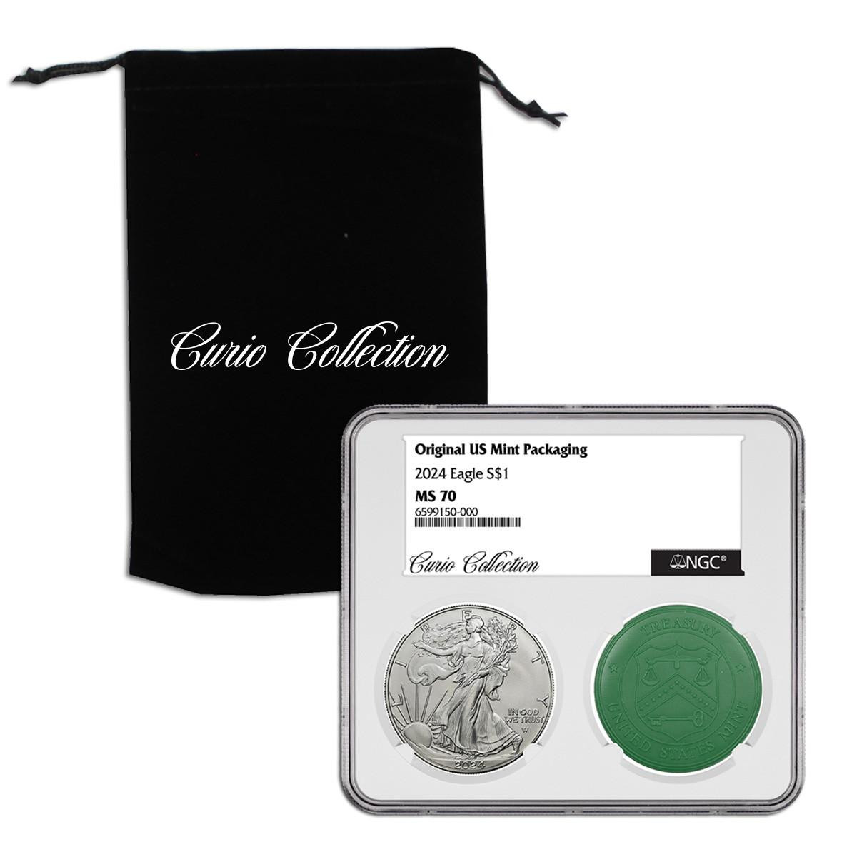 2024 Silver Eagle NGC MS70 Curio Collection w/ Original U.S. Mint
