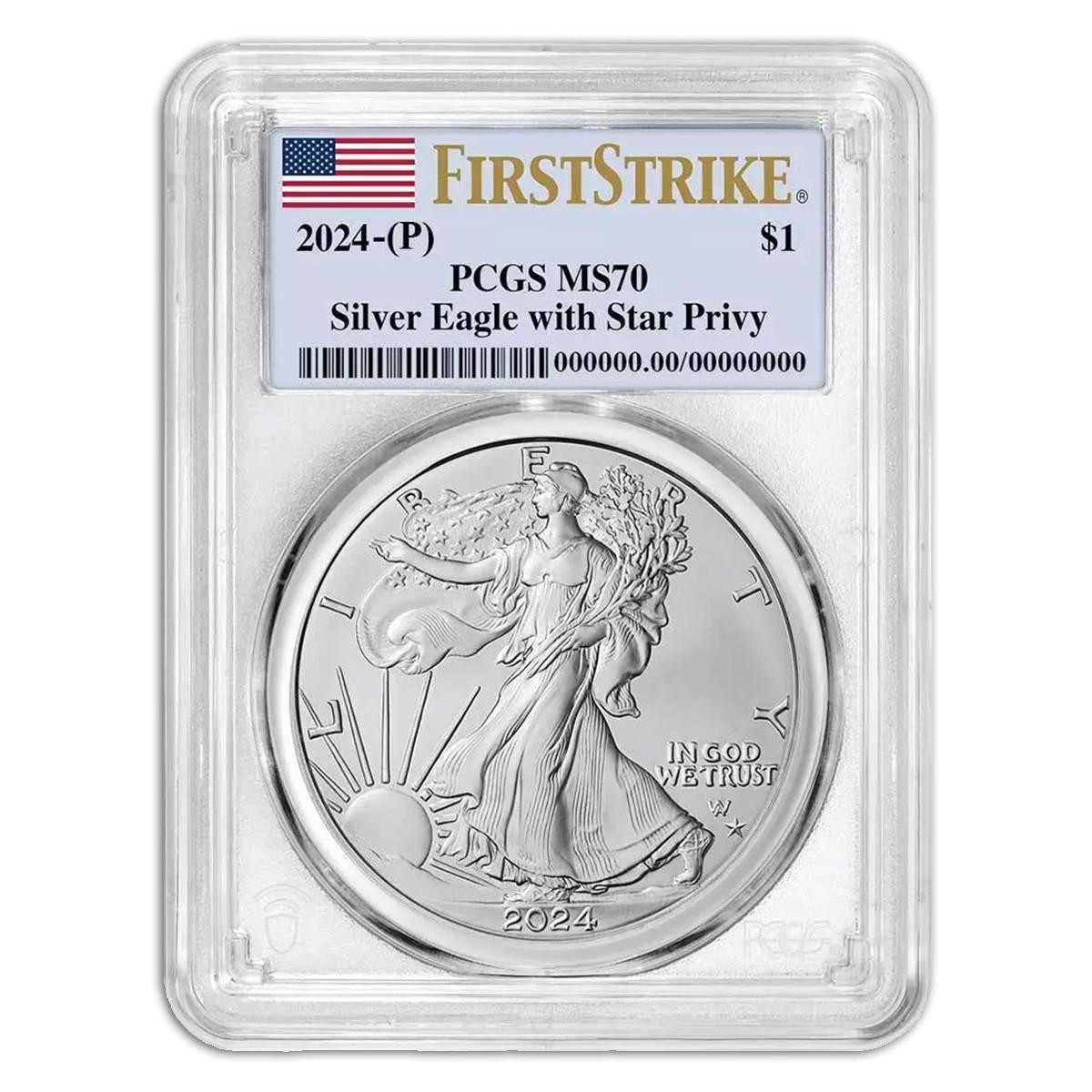 Buy 2024 (P) Silver Eagle PCGS MS70 First Strike - First Star