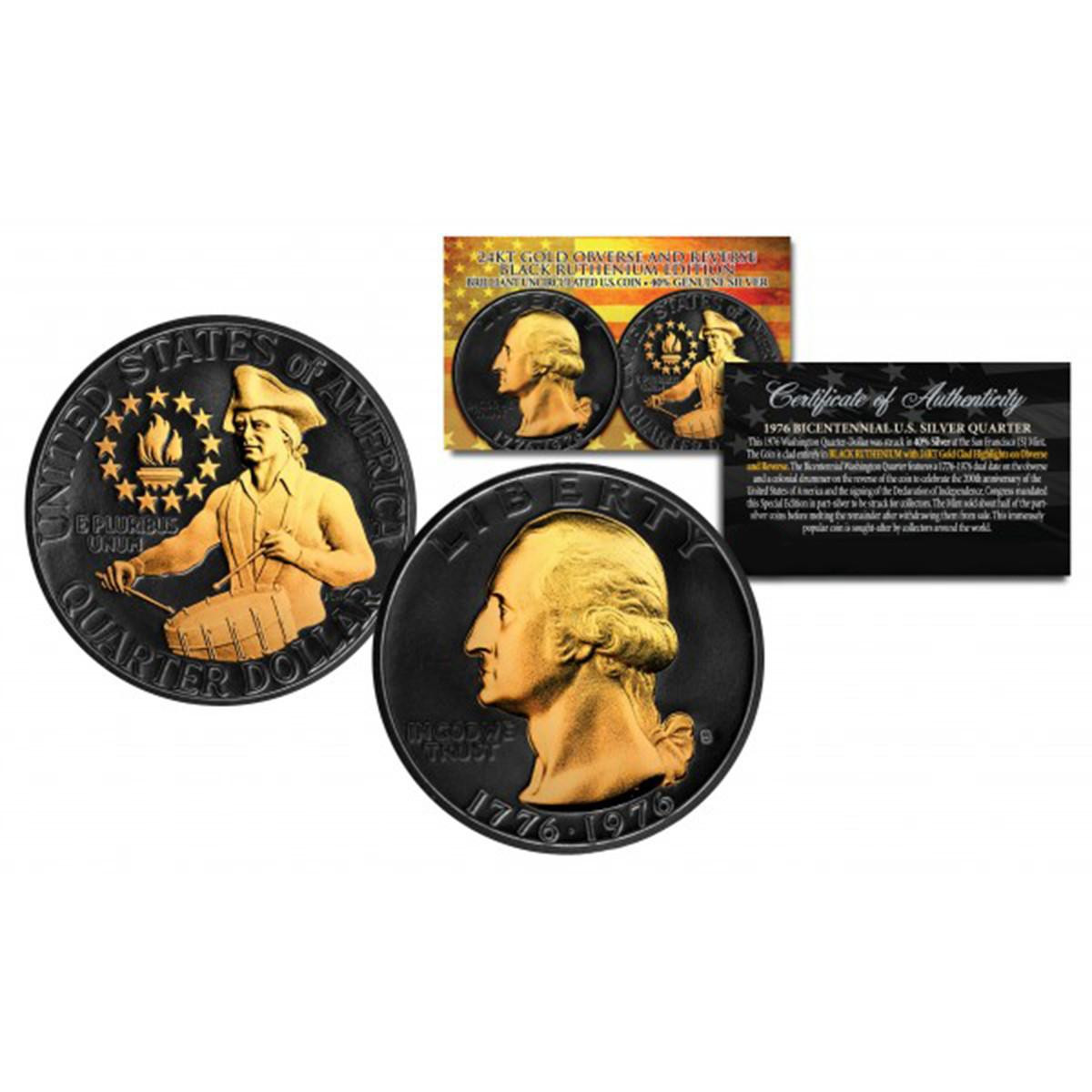 1976-S 40% Silver Bi-Centennial Quarter - BU And In Cello - Foto 10