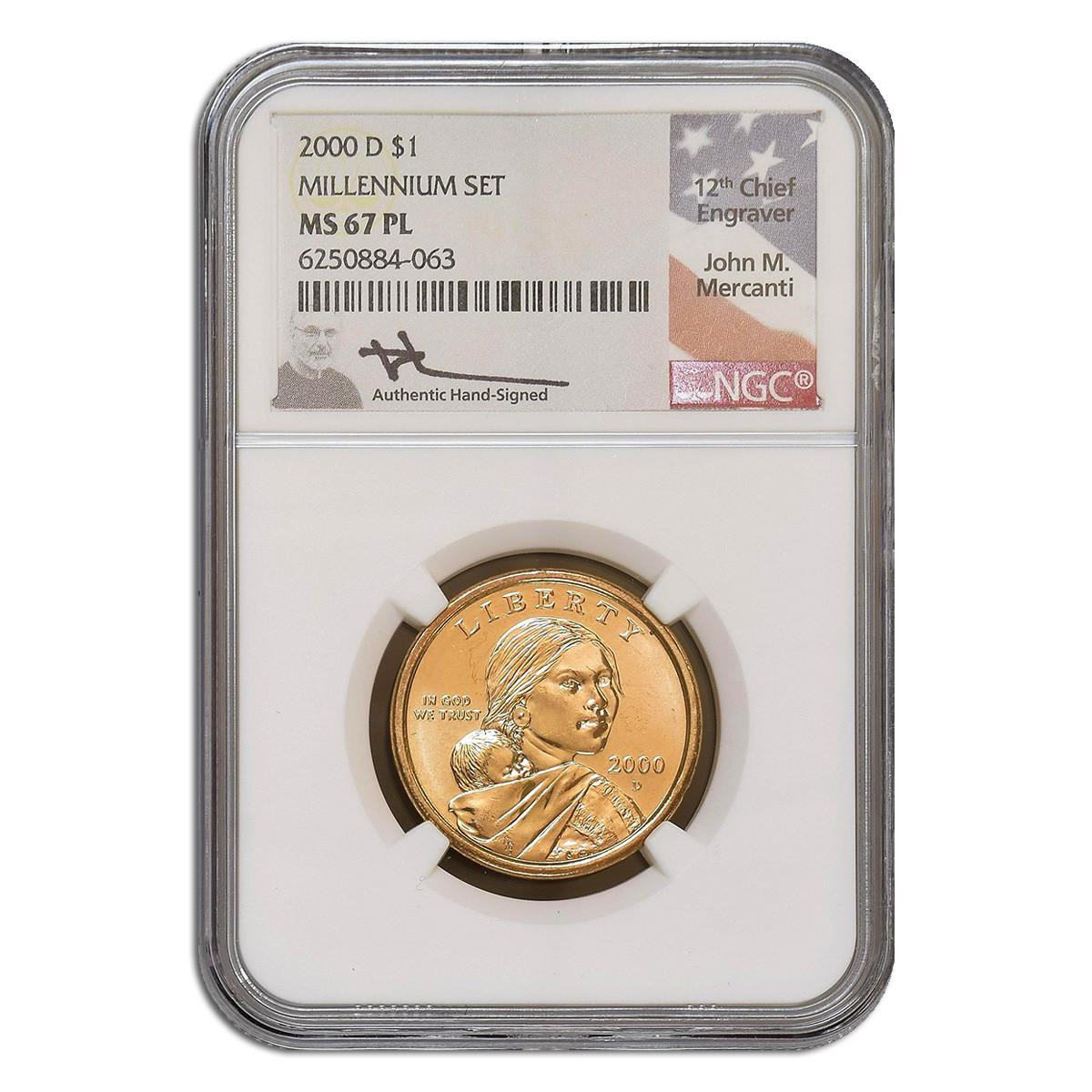 Buy 2000-D Sacagawea Dollar Coin NGC MS67 Proof Like Millennium