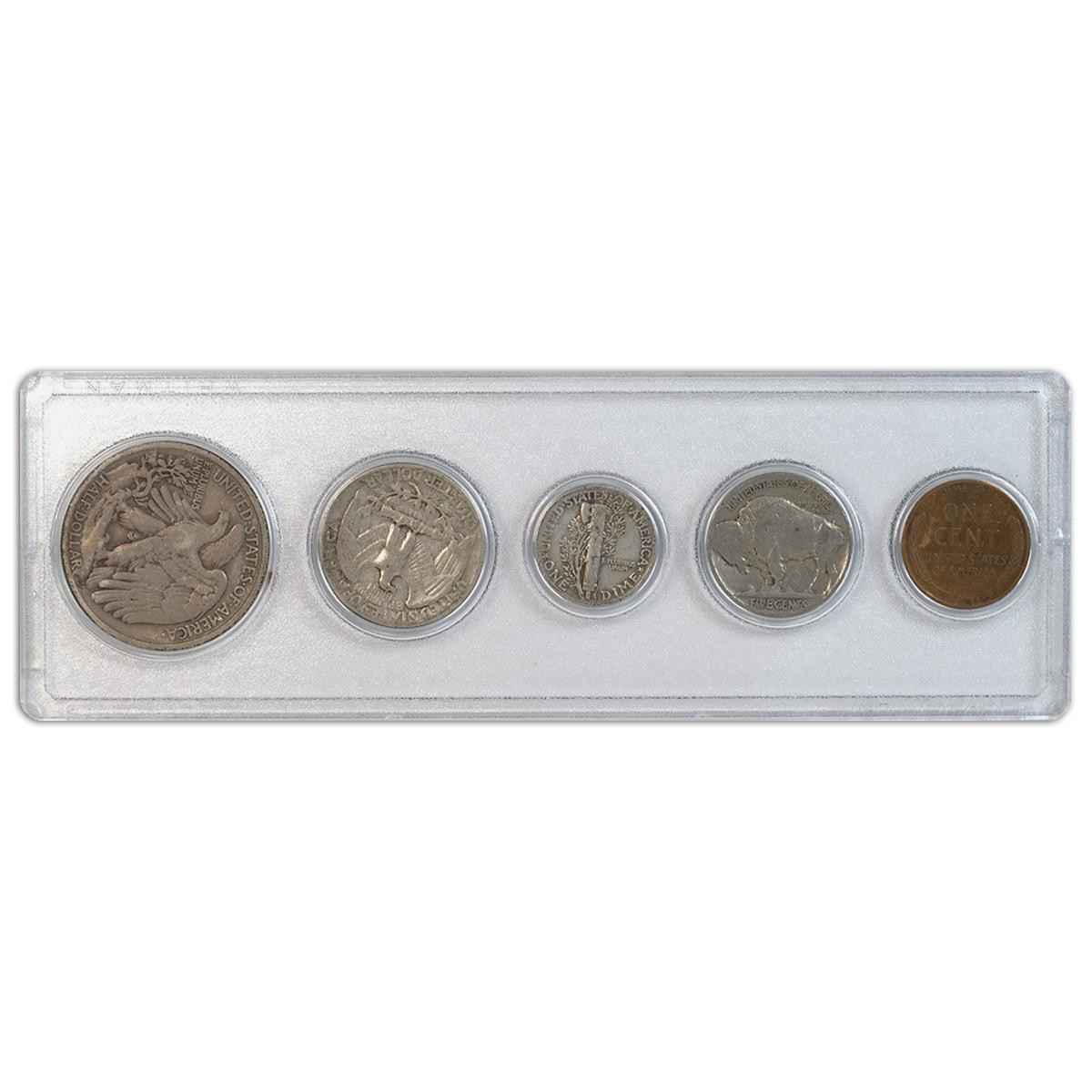 コレクション collectibles coins 1936 Year Set 5 Coins in Very Good or Better Condition