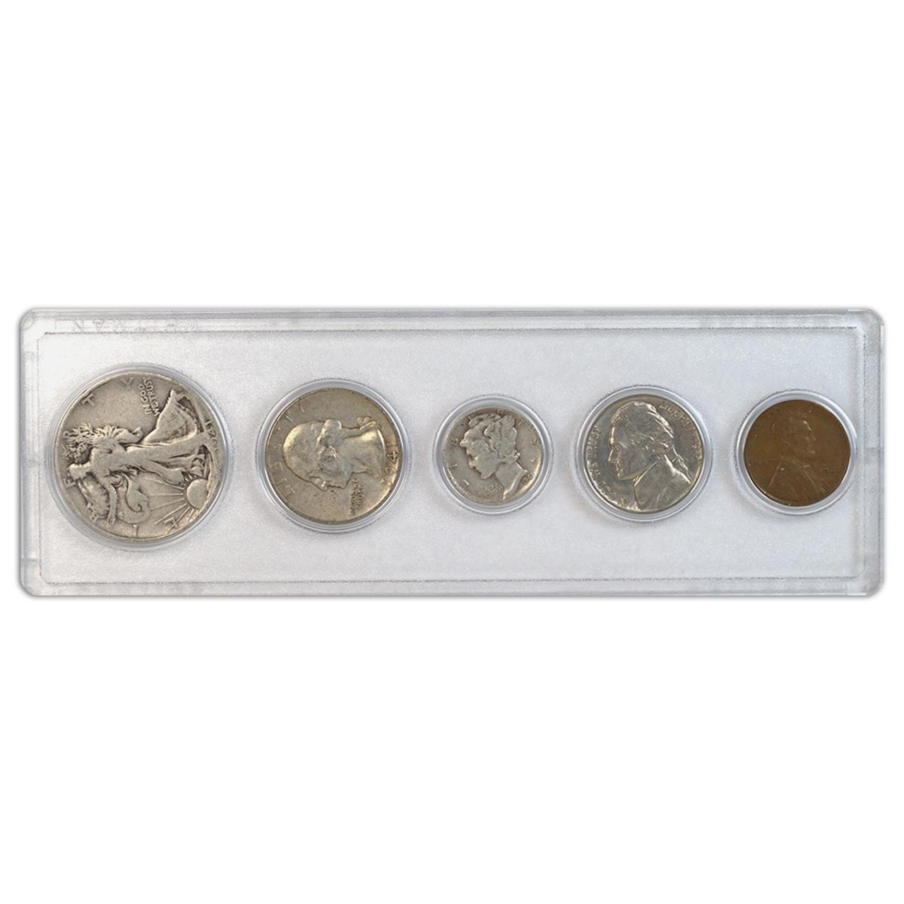 Bullionshark 1941 Birth Year Set 5 Coins in F-VF Condition - Collectible Coin Sets