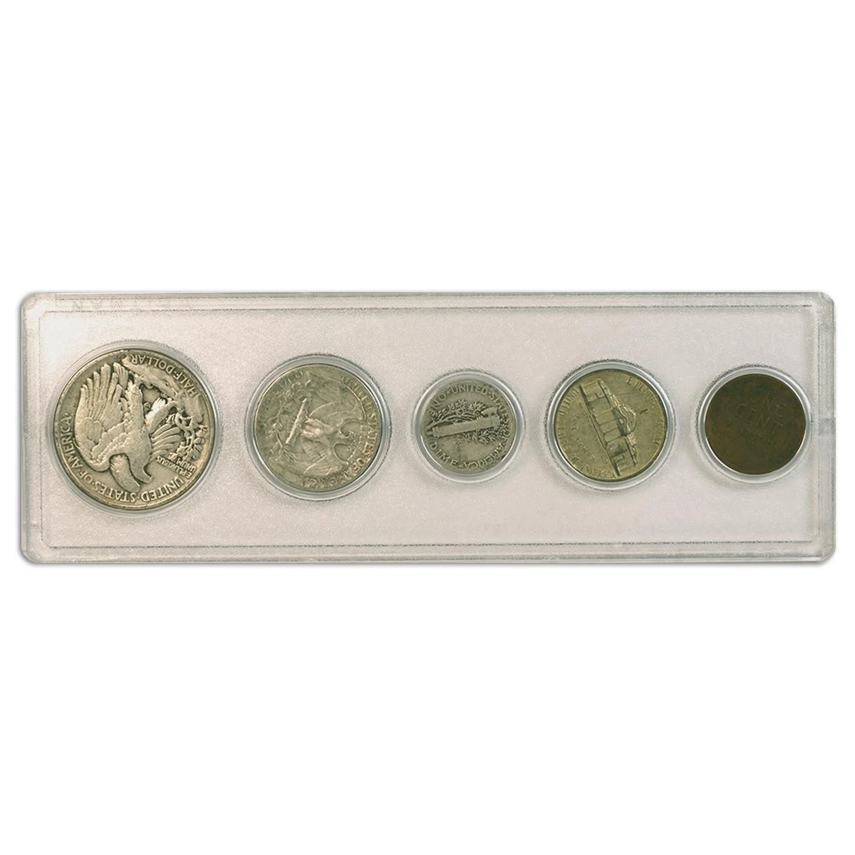 アメリカ 銀製硬貨セット TO.1945 1945 Year Set 5 Coins in Fine or Better Condition - Collectible
