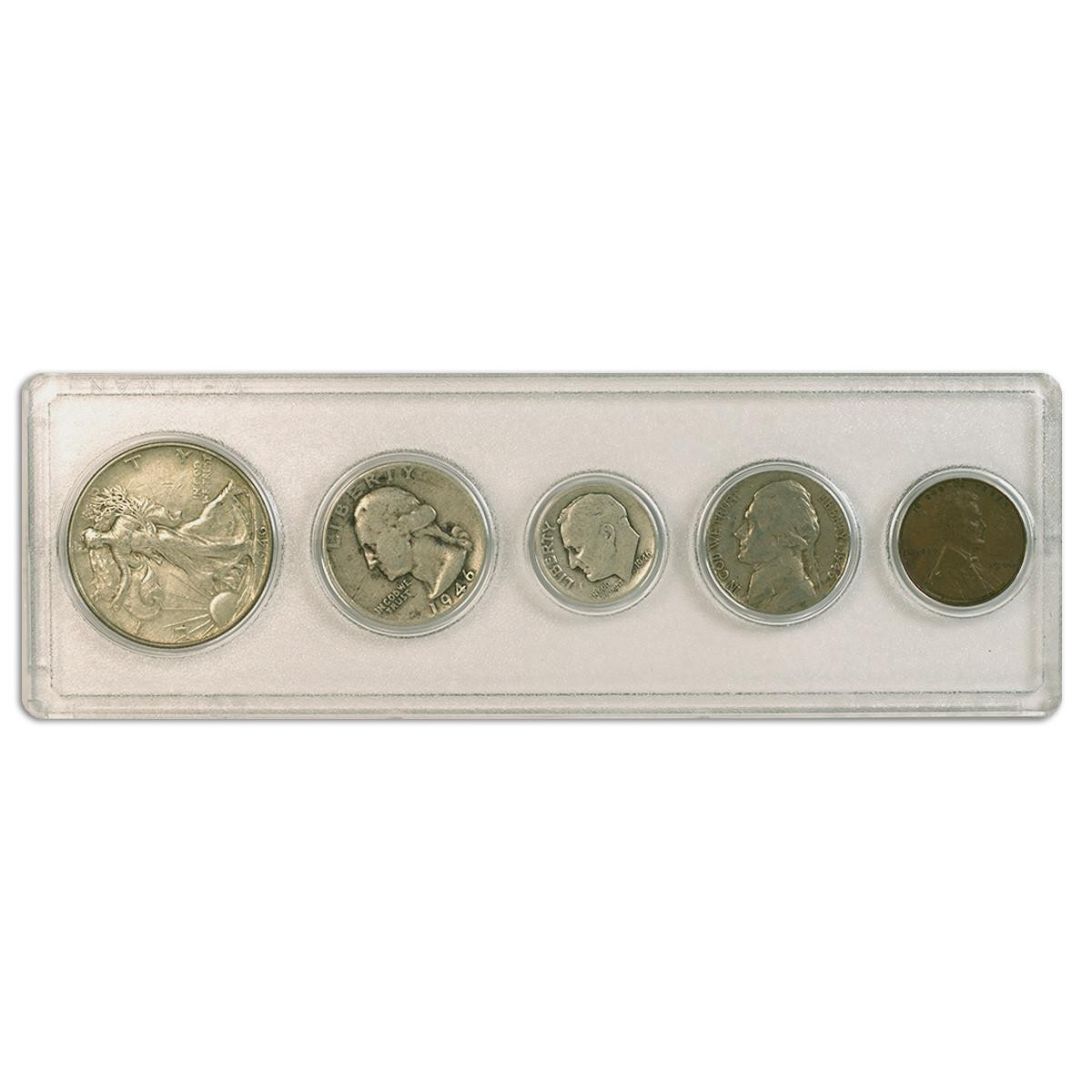 コレクション collectibles coins 1946 Year Set 5 Coins in Fine or Better Condition - Collectible