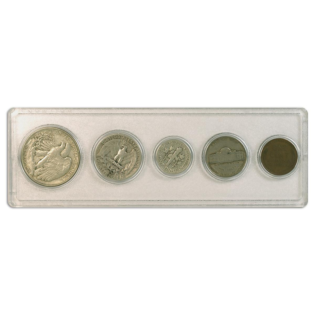1946 Year Set 5 Coins in Fine or Better Condition - Collectible