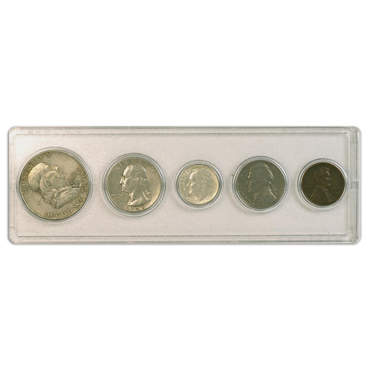 1948 Year Set 5 Coins in Fine or Better Condition - Collectible