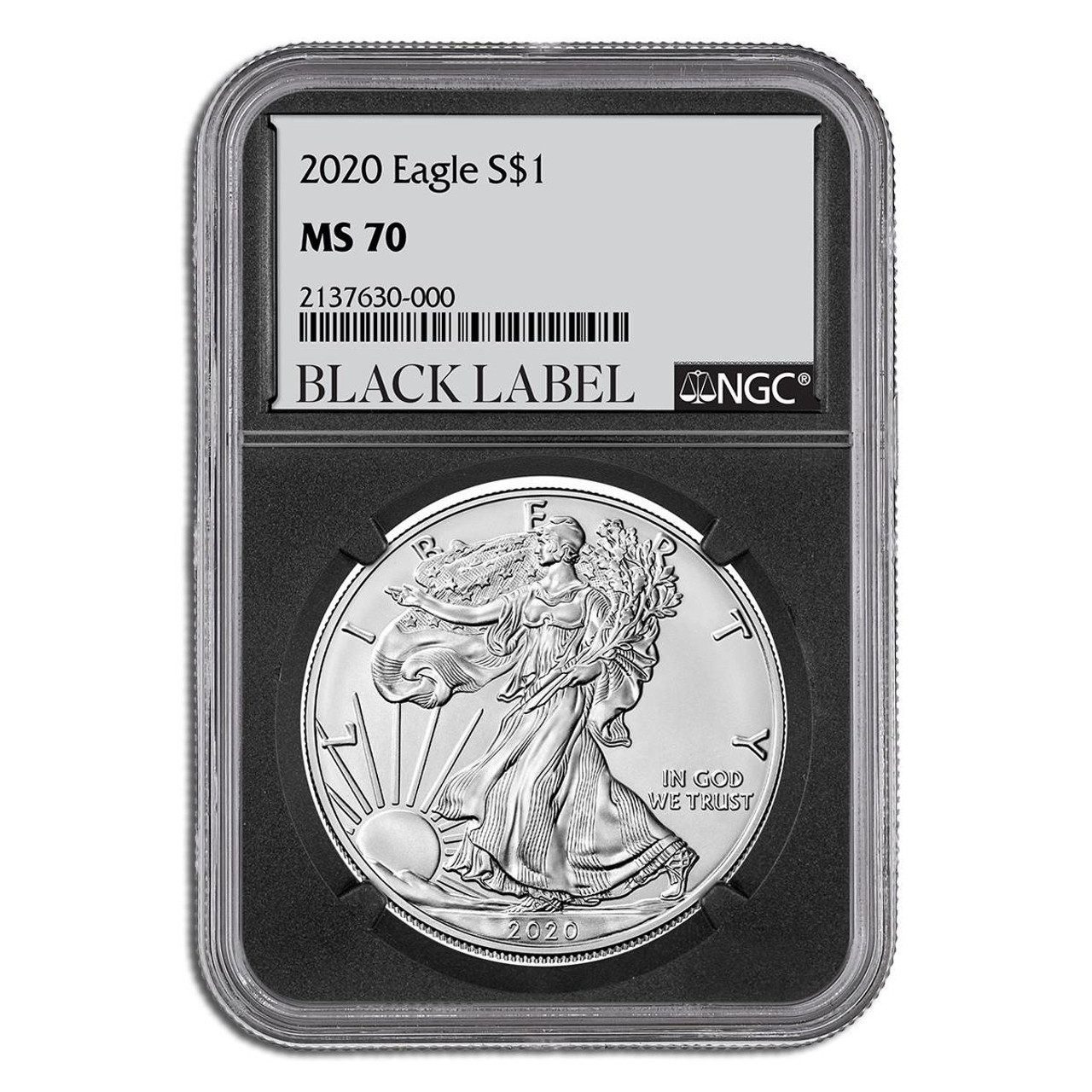 2020 Silver Eagle NGC MS70 - Black Label (Limited Edition 1