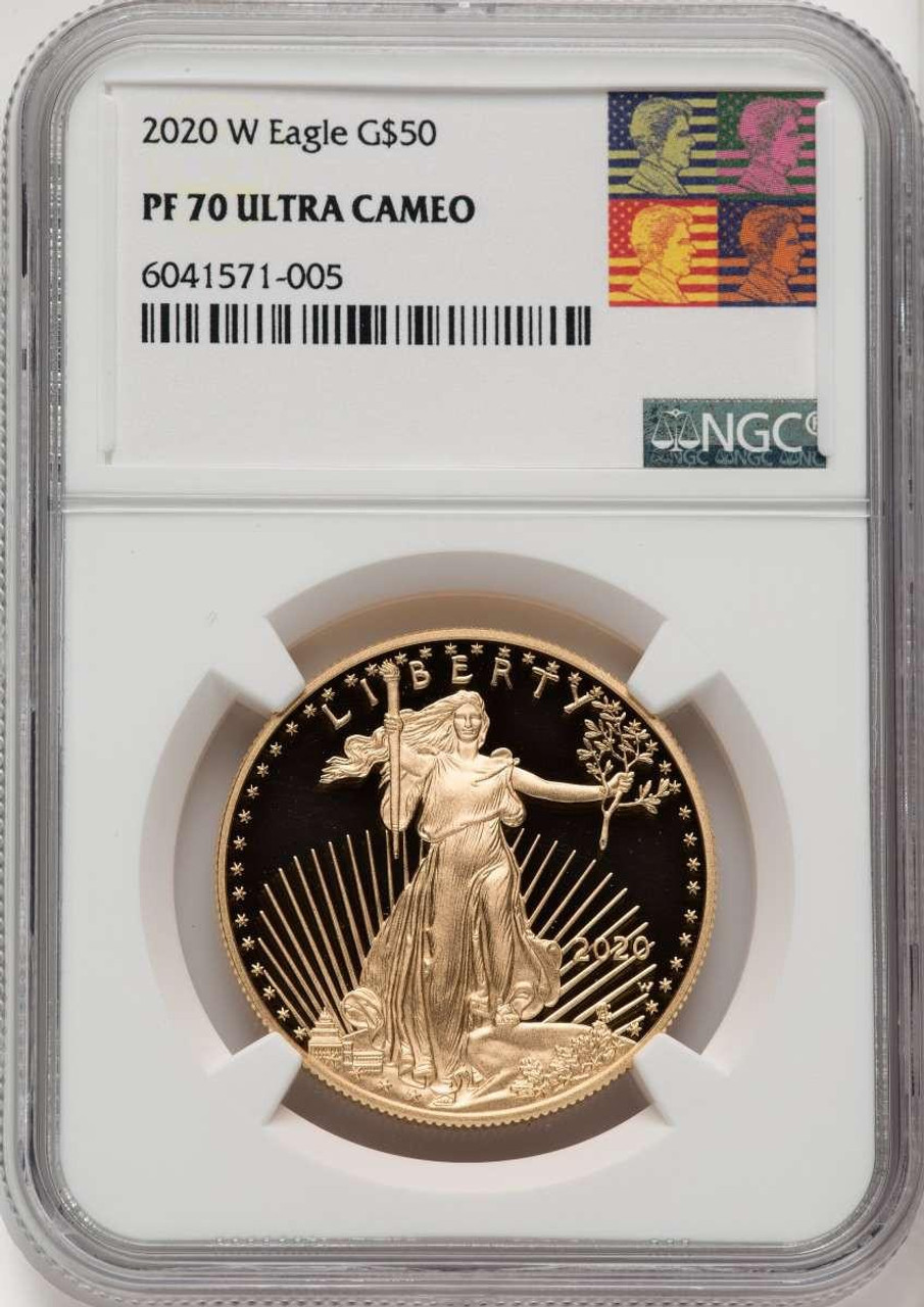Bullionshark 2020-W $50 Modern Bullion Coin NGC MS70 UCAM    - HAT506402118