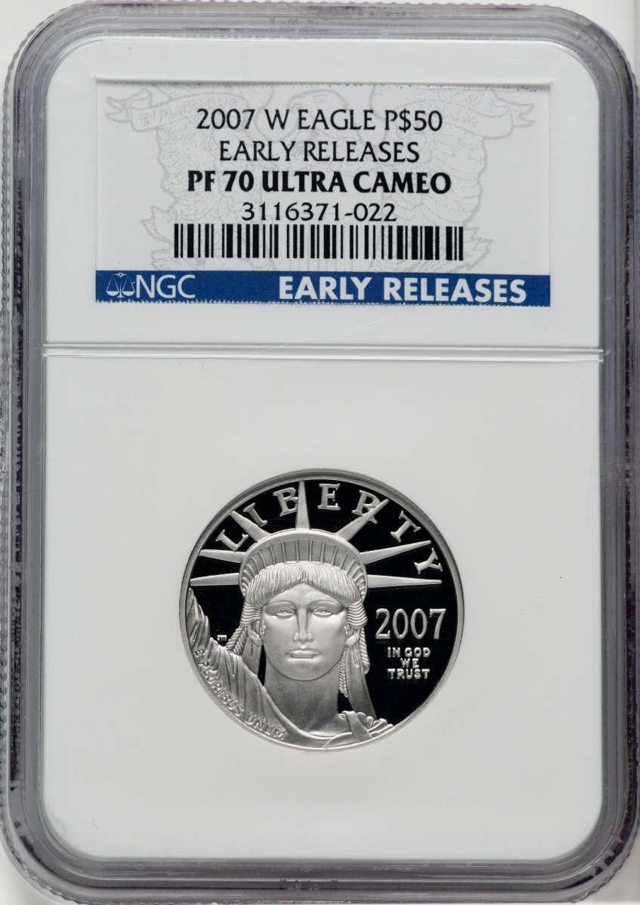 Bullionshark 2007-W $50 Modern Bullion Coin NGC MS70   - HAT760347016