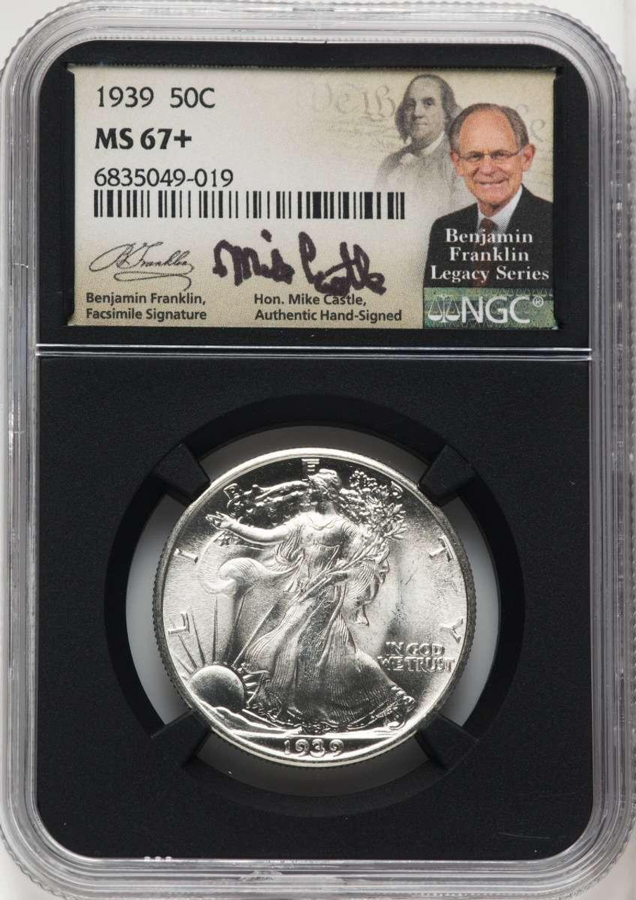 1939 50C Walking Liberty Half Dollar Coin NGC MS67 + | Rare