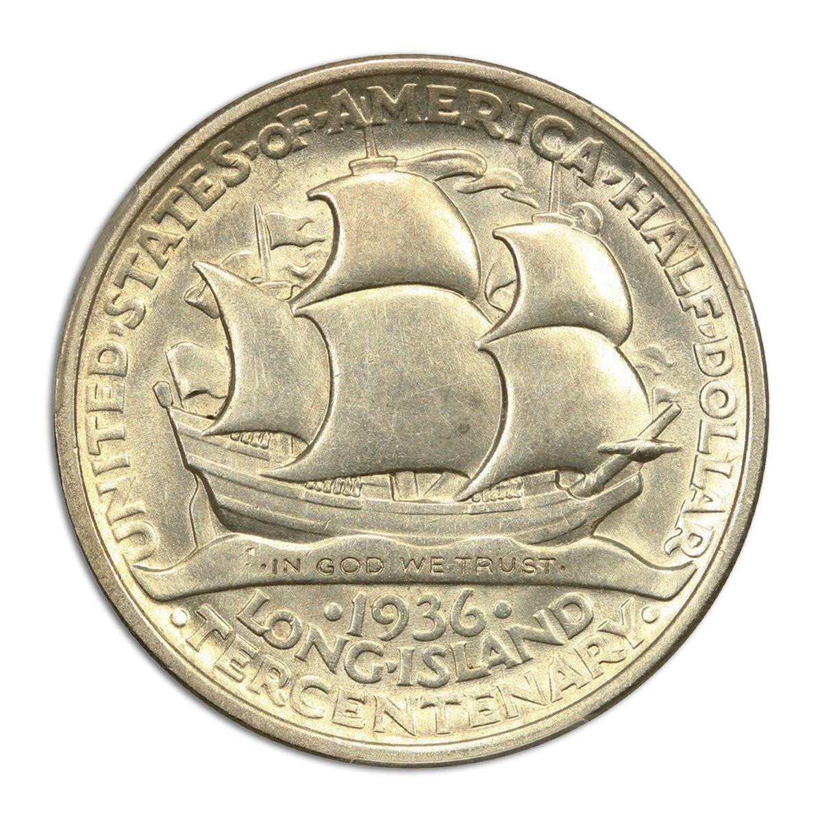 1936 Long Island Silver Commemorative Half Dollar