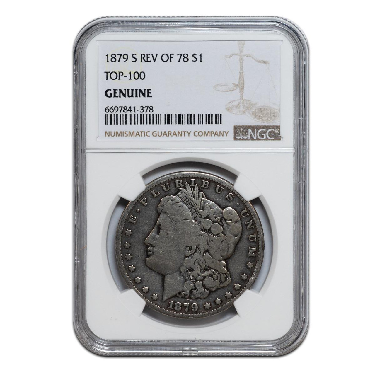1879 S モルガン銀貨 UNC DETAILS 1879-S Morgan Dollar NGC Genuine 