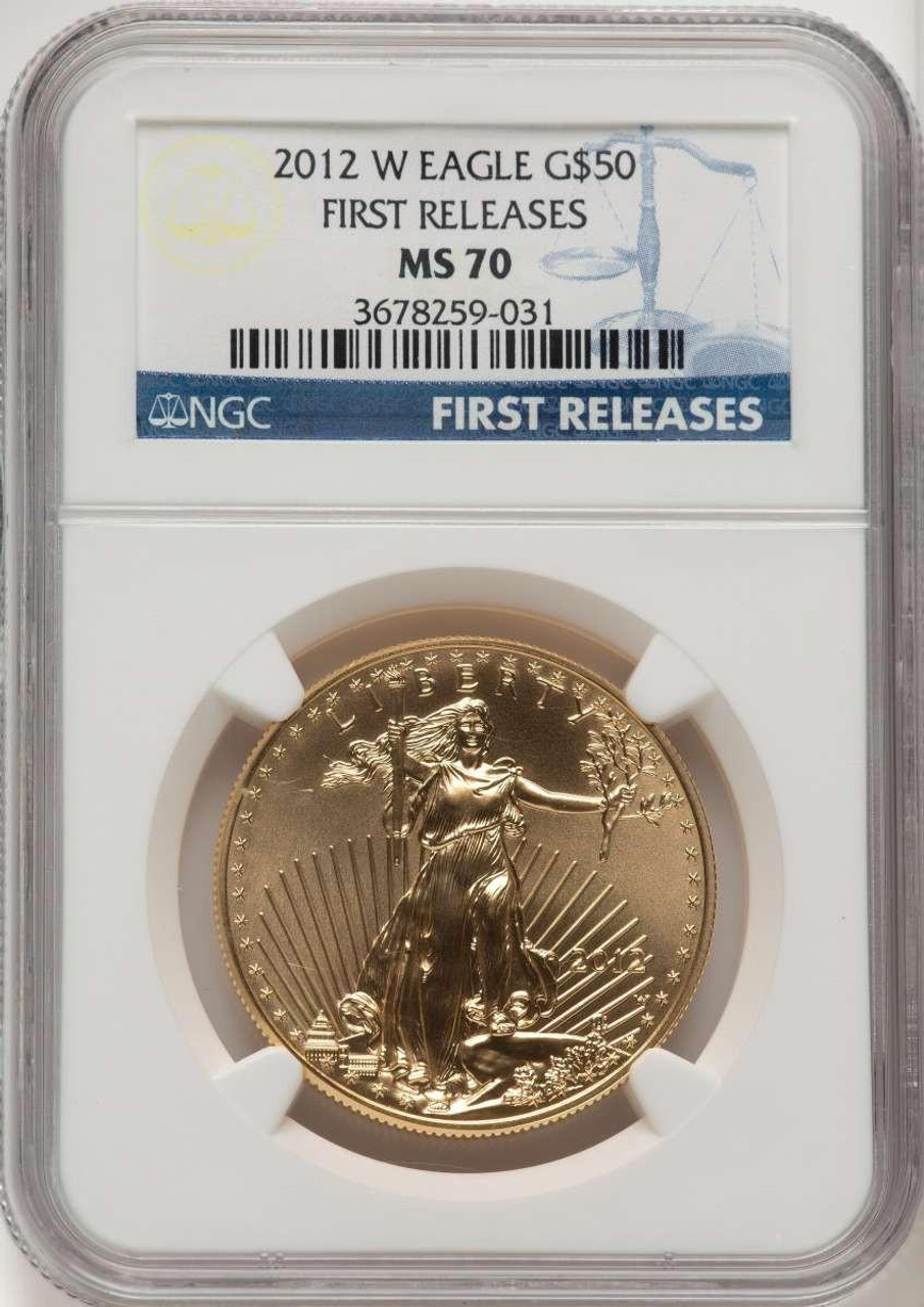 Bullionshark 2012-W G$50 Modern Bullion Coin NGC SP70   One-Ounce Gold Eagle, Burnished, - HAT520851008 