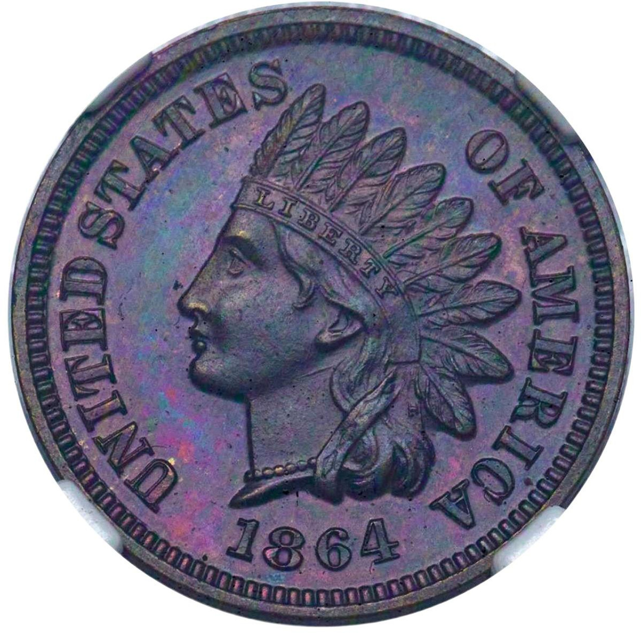 Bullionshark 1864 1C Pattern Coin NGC PF65   Indian Cent, With L, Judd-357, Pollock-Unlisted, R.8, - HAT776141003 