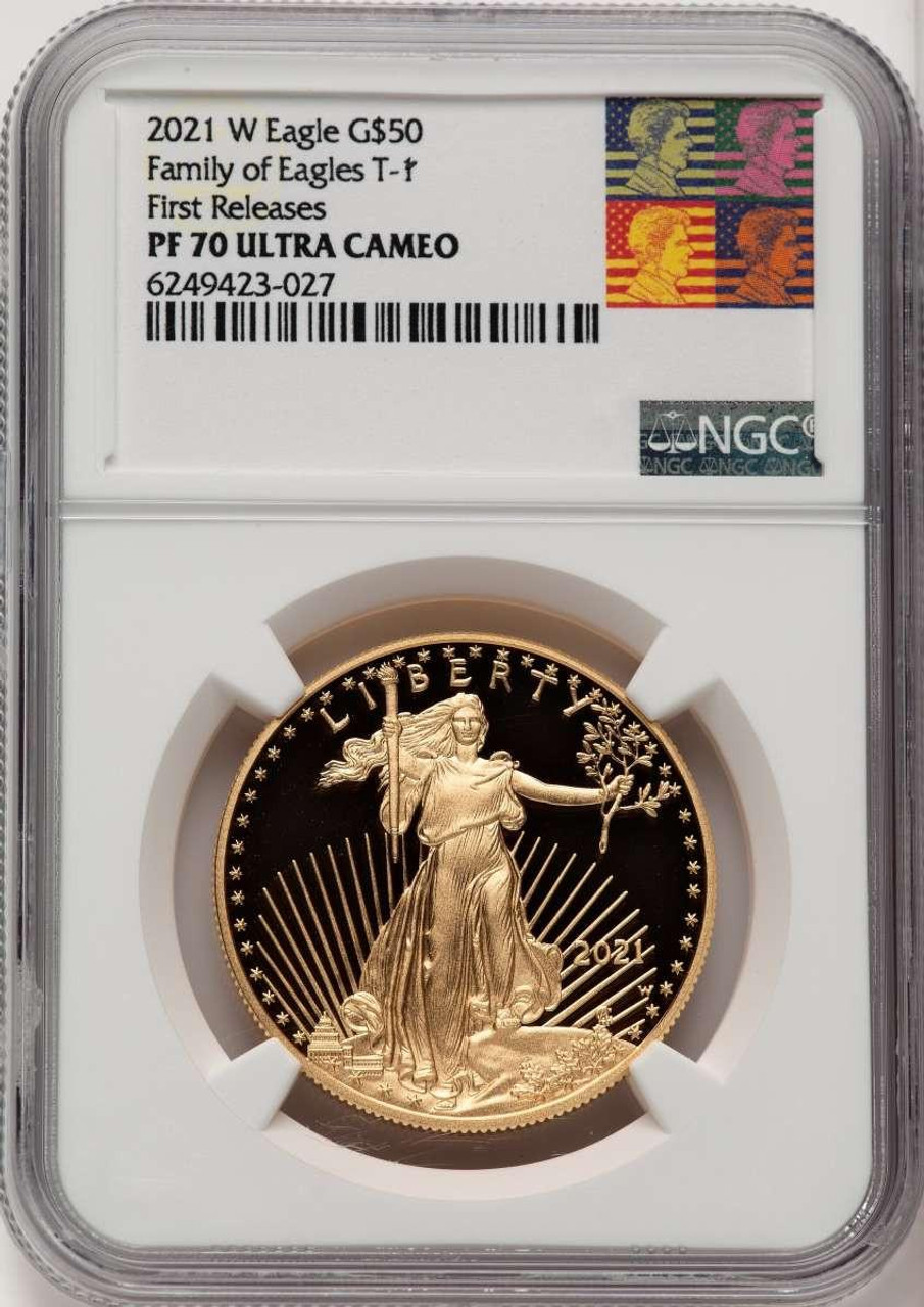Bullionshark 2021-W G$50 Modern Bullion Coin NGC MS70 UCAM    One Ounce Gold Eagle, Type One, First Strike, - HAT506165011 