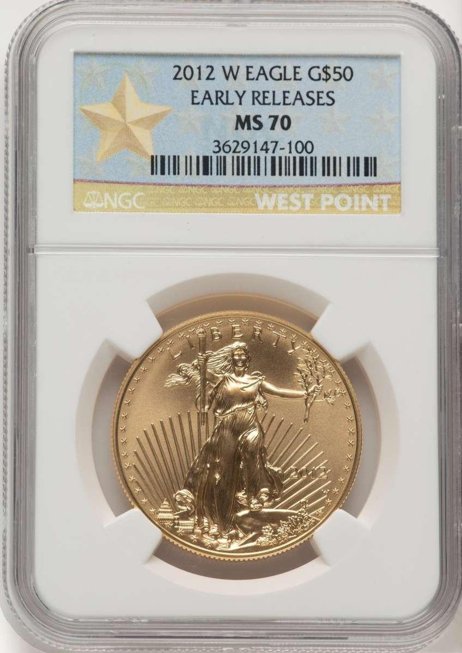 Bullionshark 2012-W G$50 Modern Bullion Coin NGC MS70   One-Ounce Gold Eagle, First Strike, Burnished, - HAT776229002 