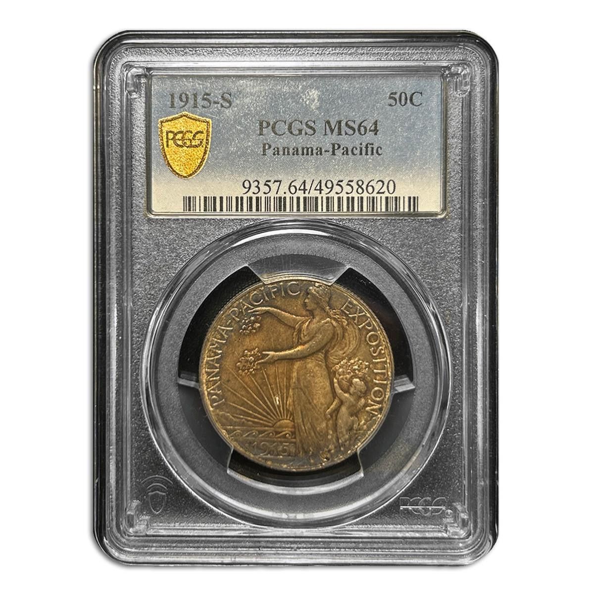 Bullionshark 1915-S Panama-Pacific (Pan-Pac) Silver Half Dollar Commemorative PCGS MS64 