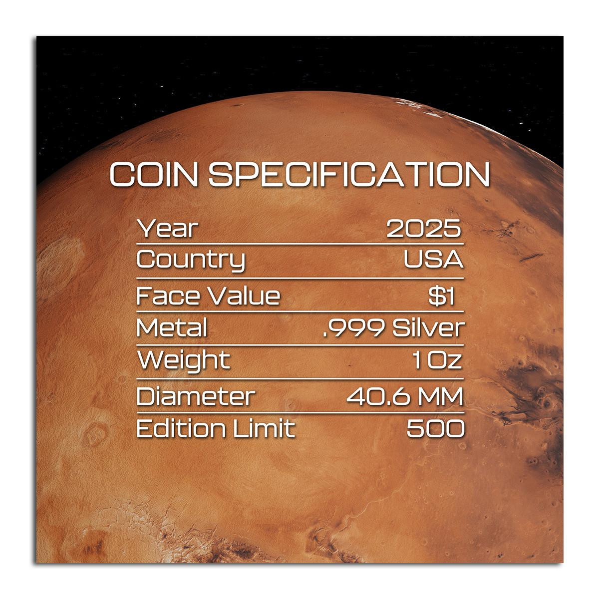 2025 Mars Silver Eagle - Planets of the Solar System Series