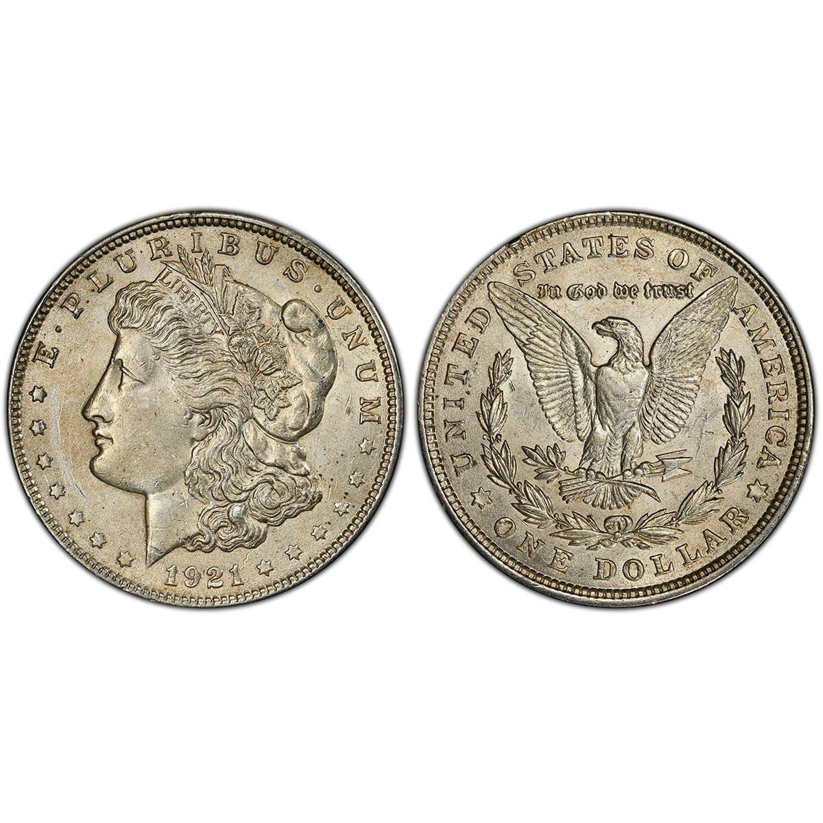 1921-PDS Morgan Silver Dollar - Almost Uncirculated 3pc Set