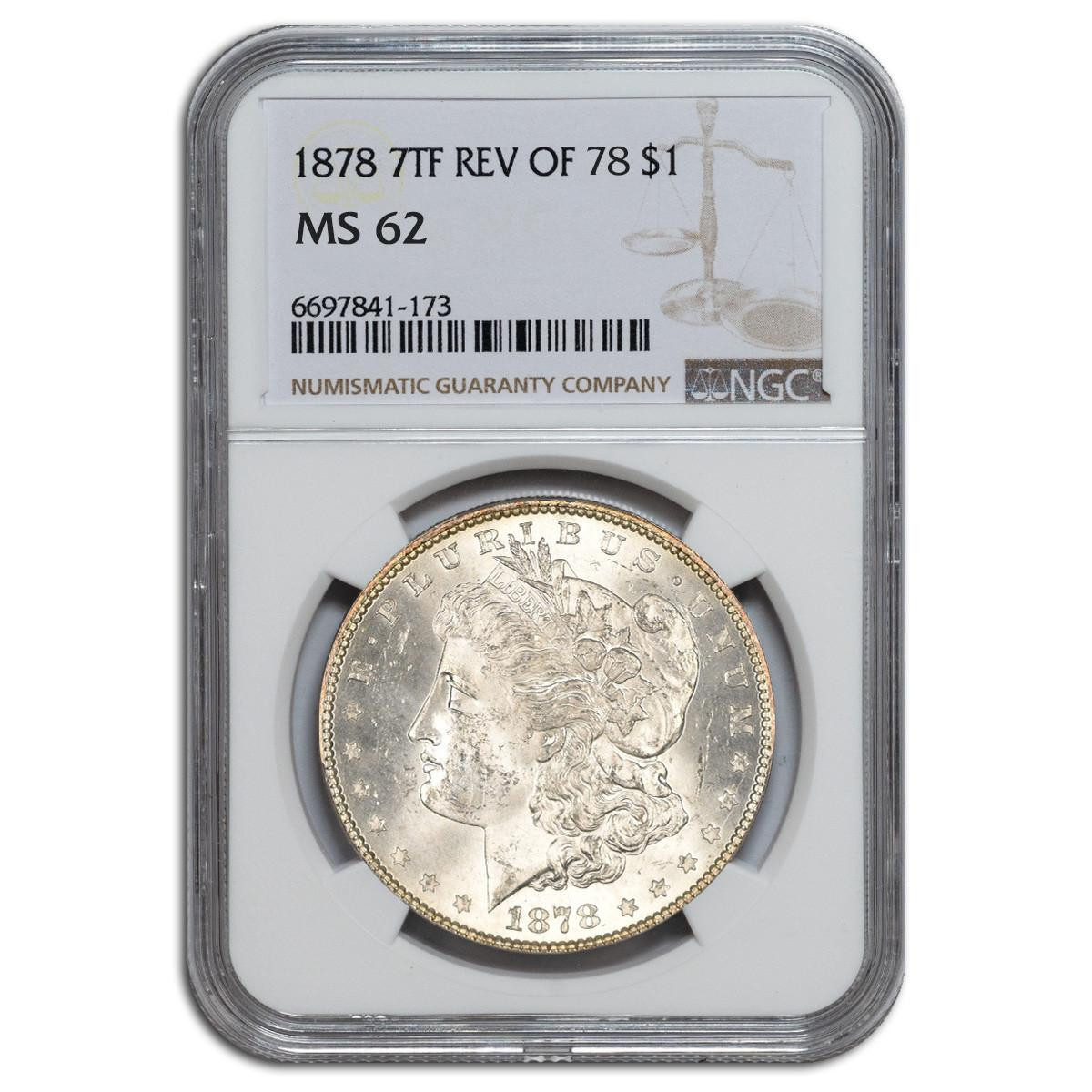 マイセン 1878 7TF Rev of 78 Morgan Dollar NGC/PCGS MS62