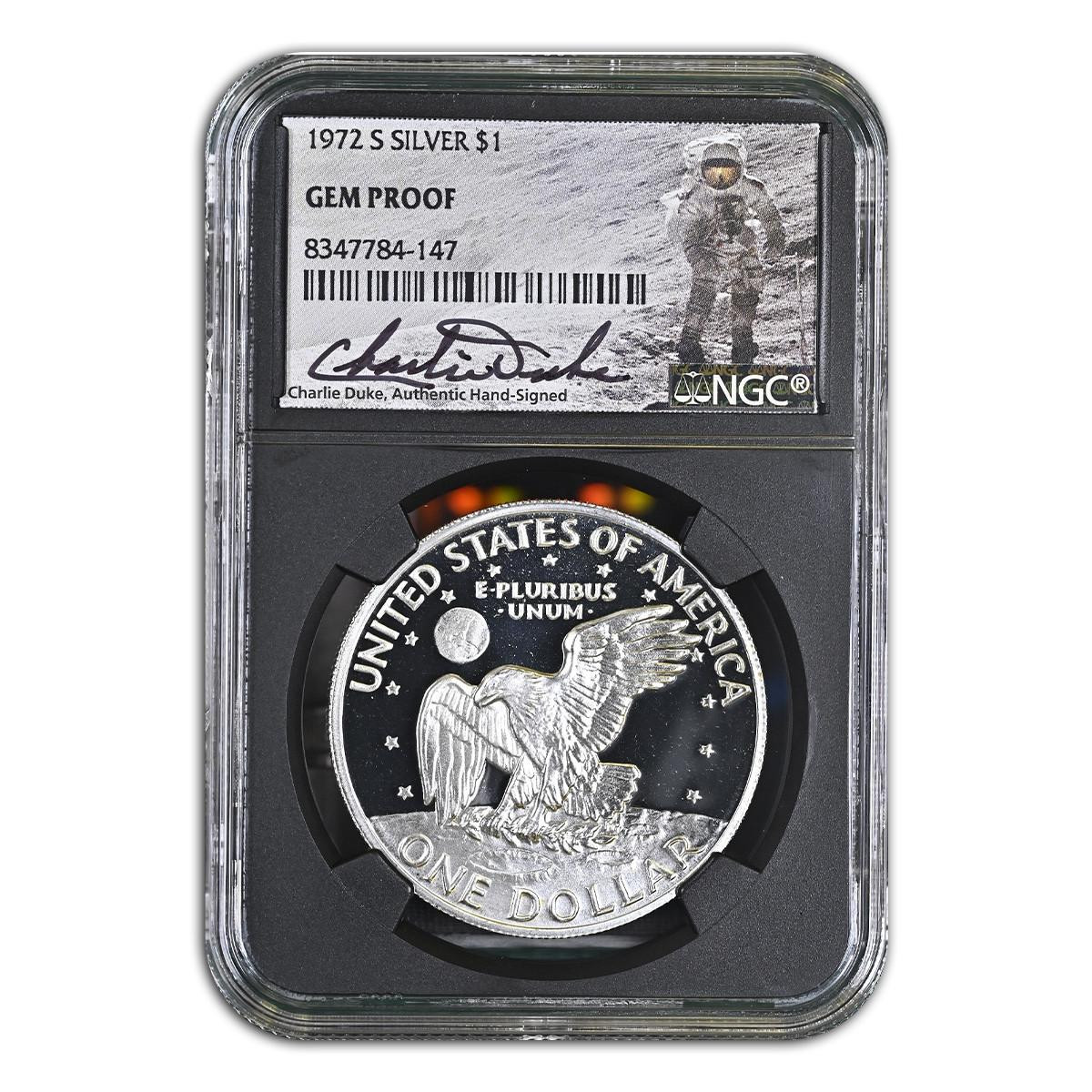 1972 Silver Eisenhower NGC GEM Proof - Charlie Duke