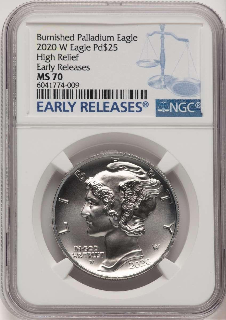 Bullionshark 2020-W $25 Palladium Eagle Coin NGC MS70 - HAT777223035 
