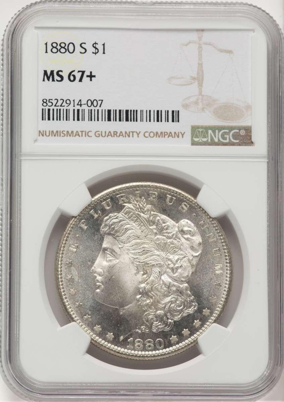 Bullionshark 1880-S S$1 Morgan Silver Dollar Coin NGC MS67  + - HAT777489006 