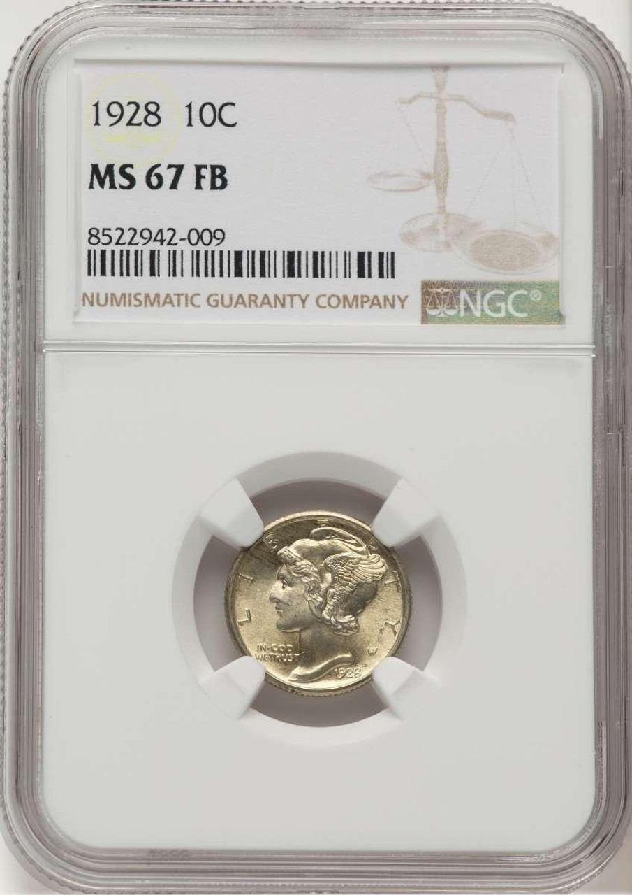 Bullionshark 1928 10C Mercury Dime Coin NGC MS67 - HAT776231002 