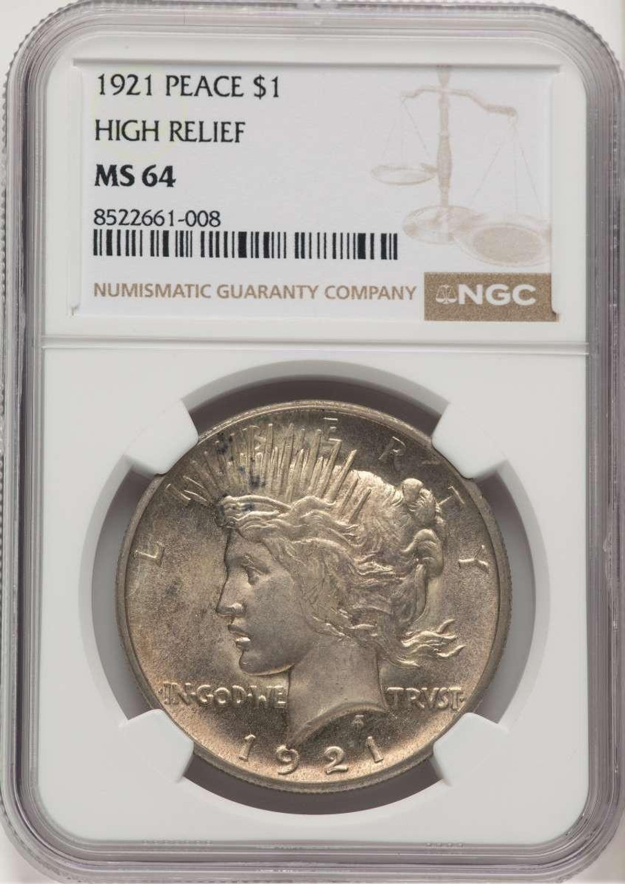 Bullionshark 1921 S$1 Peace Silver Dollar Coin NGC MS64 - HAT774273003 